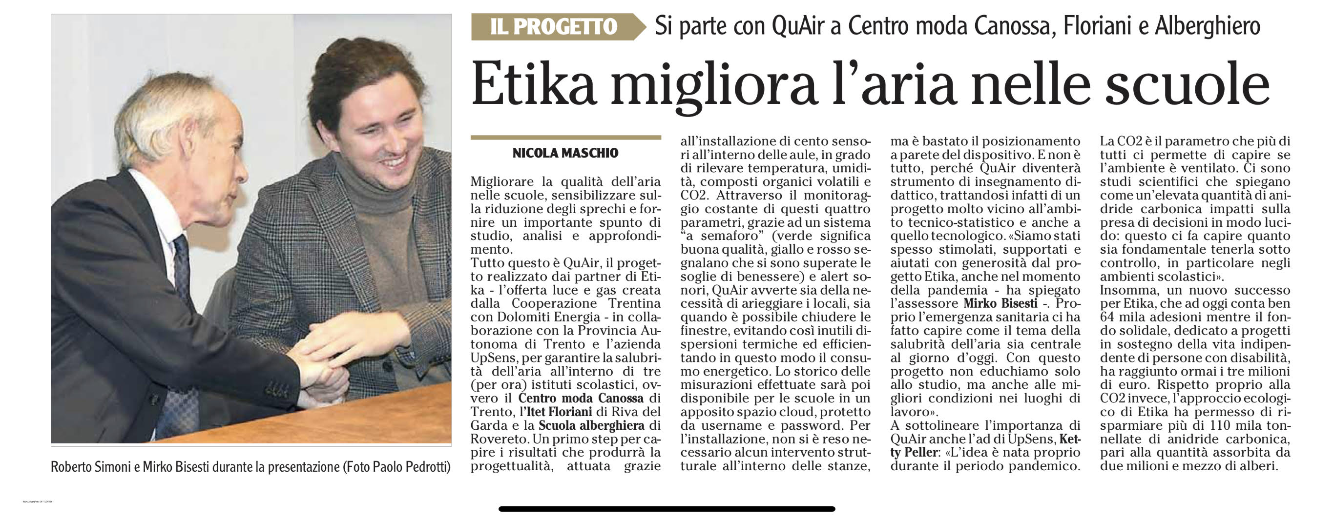 Con ETIKA migliora la qualità dell'aria nelle scuole